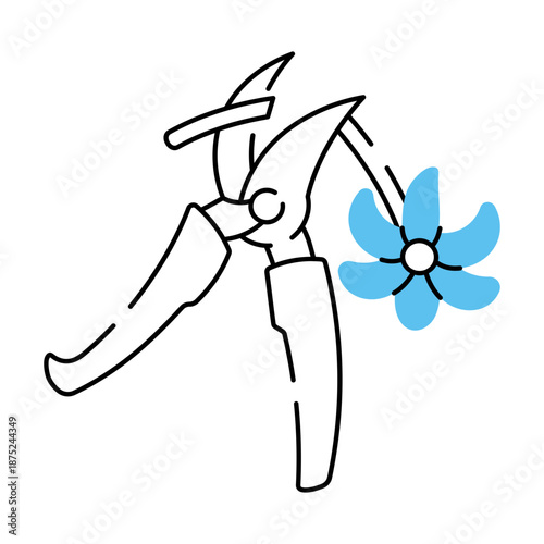 A sketchy style illustration representing pruning shears