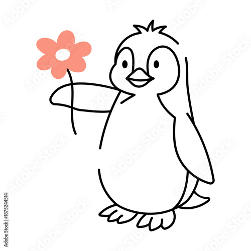 A drawing style illustration depicting penguin