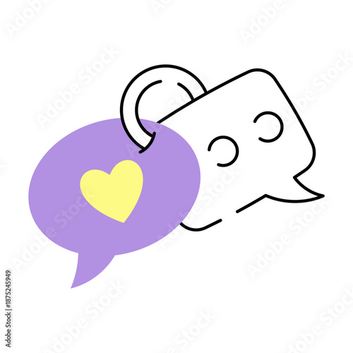 A hand drawn style illustration showing a chat therapy