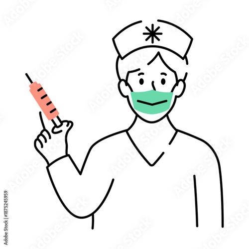 A hand drawn style illustration showing a nurse assistance
