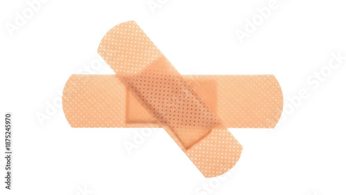 Фотография Adhesive bandages crossed isolated PNG on transparent background, medical plaste