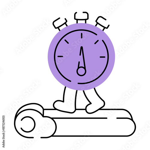 A hand drawn style illustration depicting a workout timer
