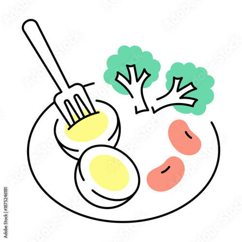 A hand drawn style illustration showing a protein food