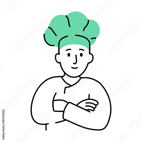 A hand drawn style illustration showing expert chef