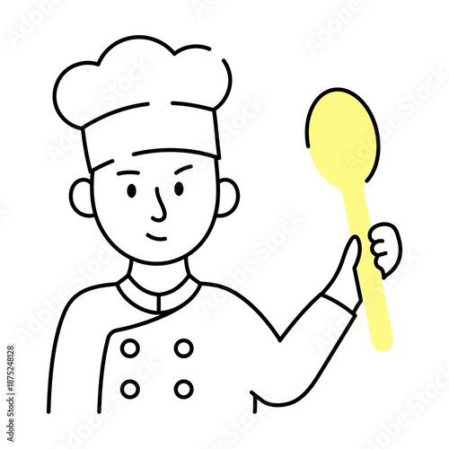 A sketchy style illustration representing chef cooking