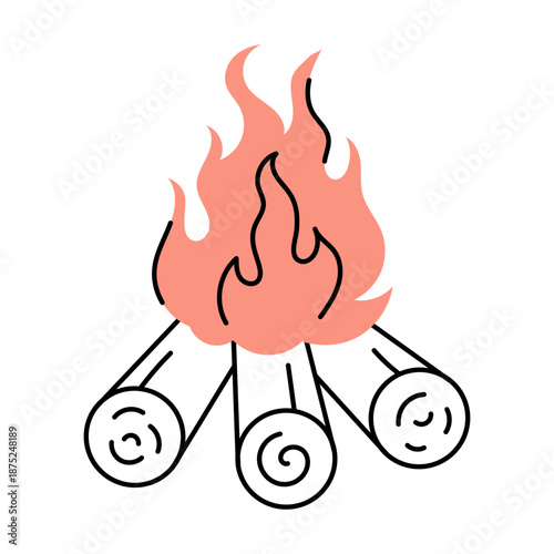 A sketchy style illustration representing bonfire
