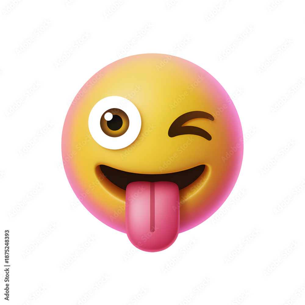 Fototapeta premium Winking Face with Tongue Out Emoji