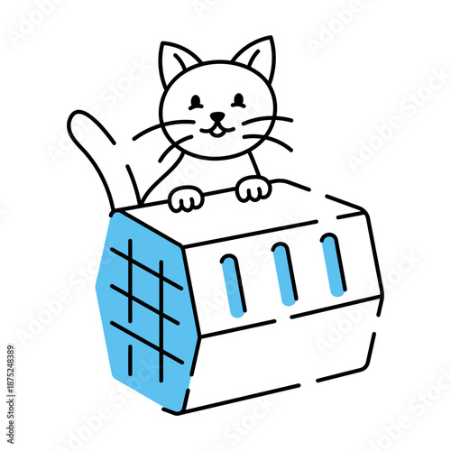 A hand drawn style illustration showing pet cage