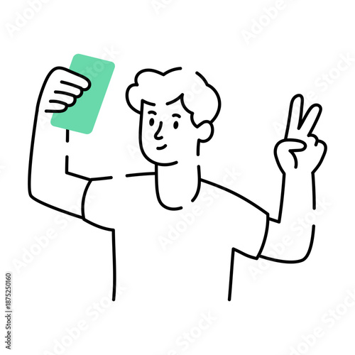 A doodle style illustration depicting a posing character