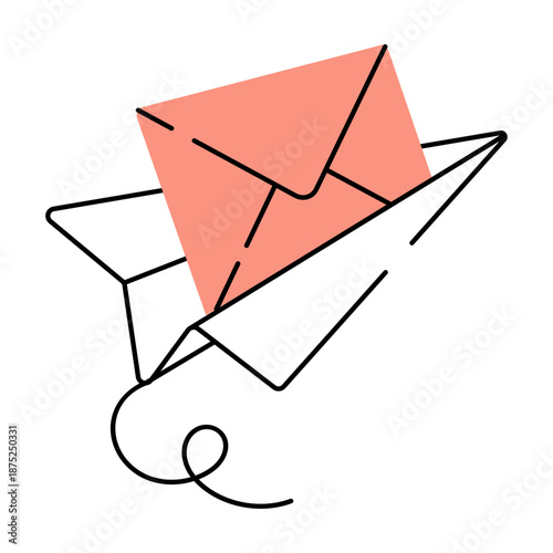 A doodle style illustration depicting send email