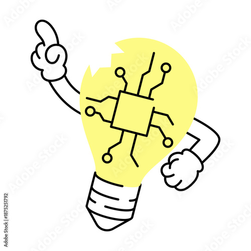 A doodle style illustration showing ai innovation