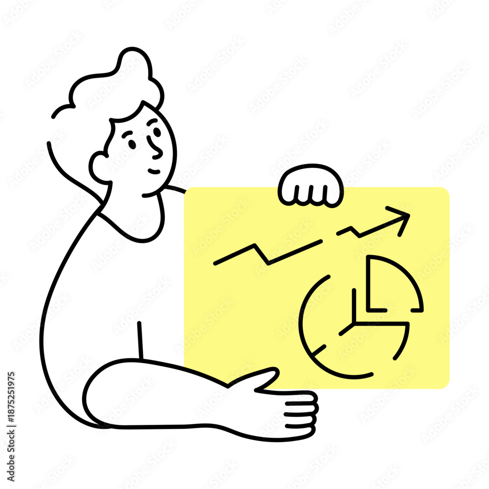 Fototapeta premium A doodle style illustration showing data graph