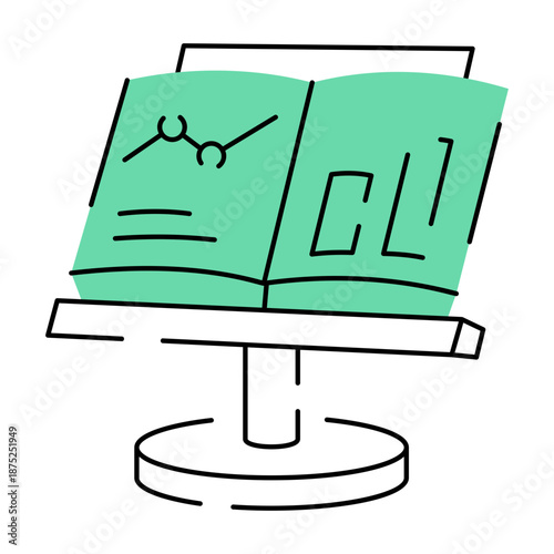 A drawing style illustration depicting analysis book