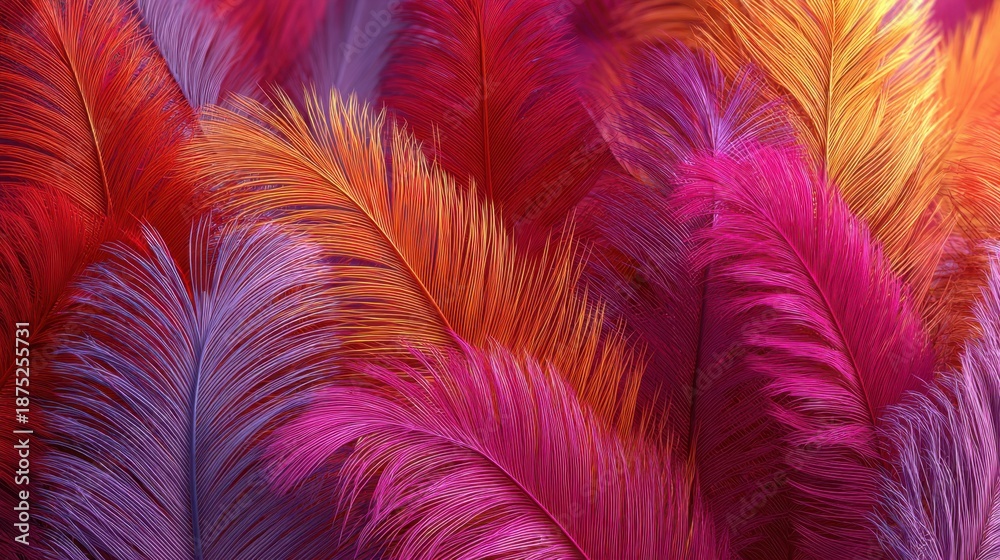 Obraz premium Vibrant feathers background for creative design and art projects