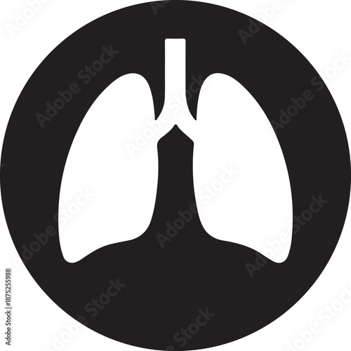Human lung anatomy respiratory system health icon. Simple Lung Icon for Healthcare.