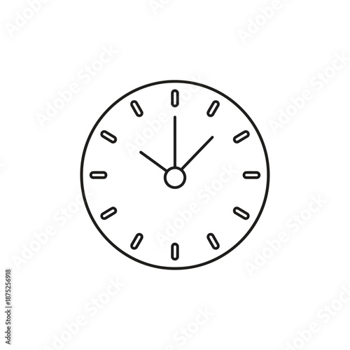 Minimalist Analog Clock Showing 10:05, Modern Timekeeping Device