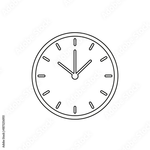 Minimalist Analog Clock Showing Time on Wall for Office Decor