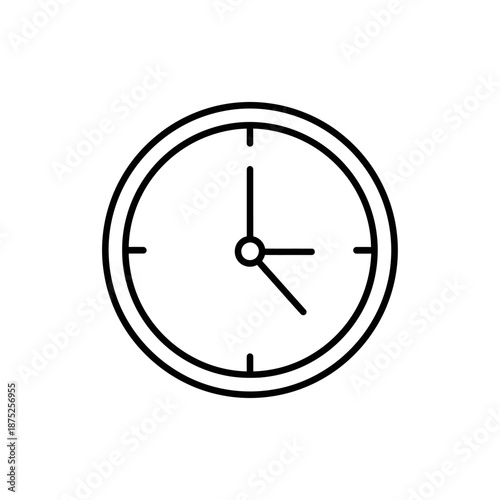 Minimalist Analog Clock Showing Time on White Background for Time Management