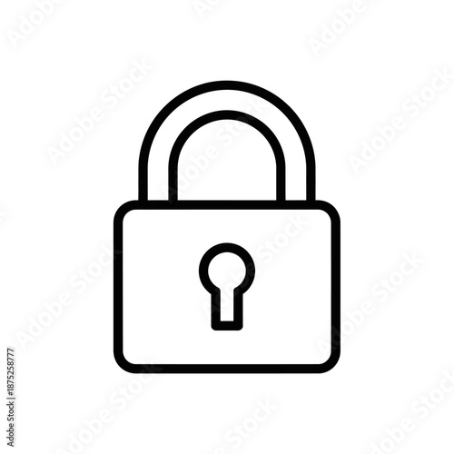 Minimalist Line Icon of Lock for Security and Privacy Concept