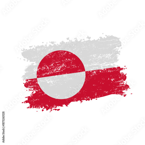 Greenland flag with grunge effect, vector illustration