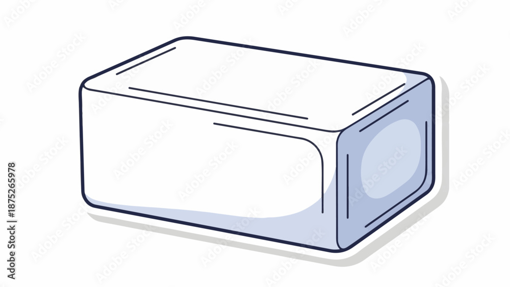 Fototapeta premium A stylized rectangular object with rounded corners, outlined in dark blue