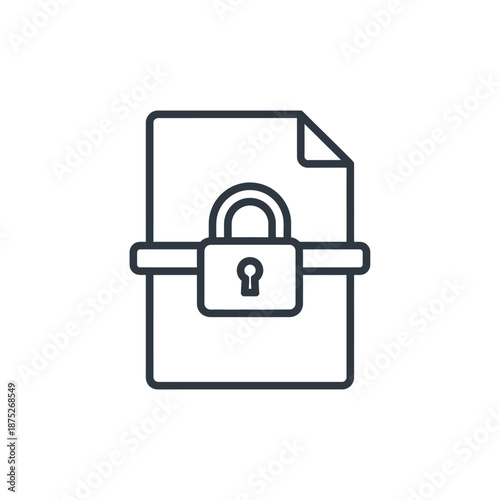 Secure Digital Document with Lock Icon for Data Protection and Privacy