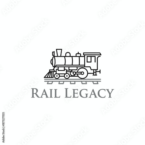 Rail Legacy Vintage Steam Locomotive Train Logo