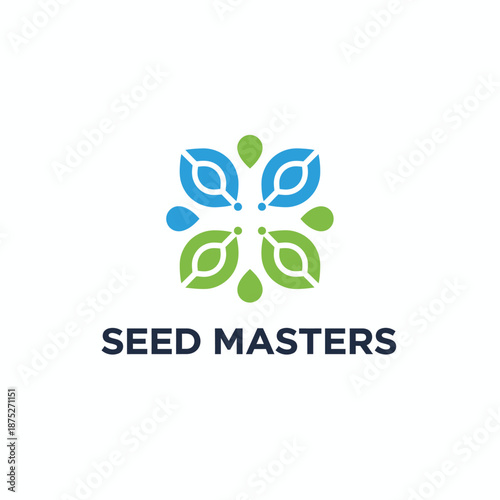Seed Masters Abstract Geometric Nature Growth Logo