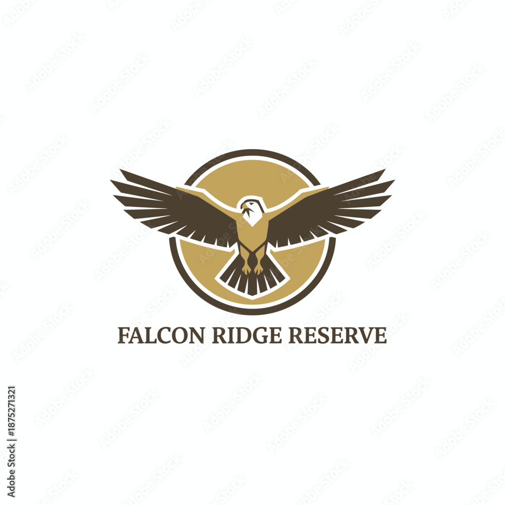 Obraz premium Majestic Falcon Winged Shield Logo