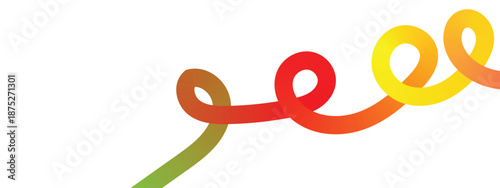 Collection colorful bold curved lines with loops. Simple childish vector scribbles and squiggles. Creative trendy style design.