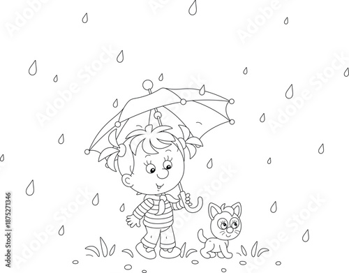 Happy little girl and her s...