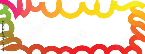 Collection colorful bold curved lines with loops. Simple childish vector scribbles and squiggles. Creative trendy style design.