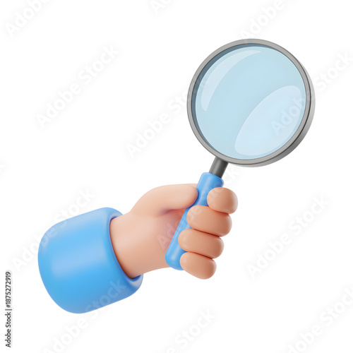 Hand Holding Magnifying Glass