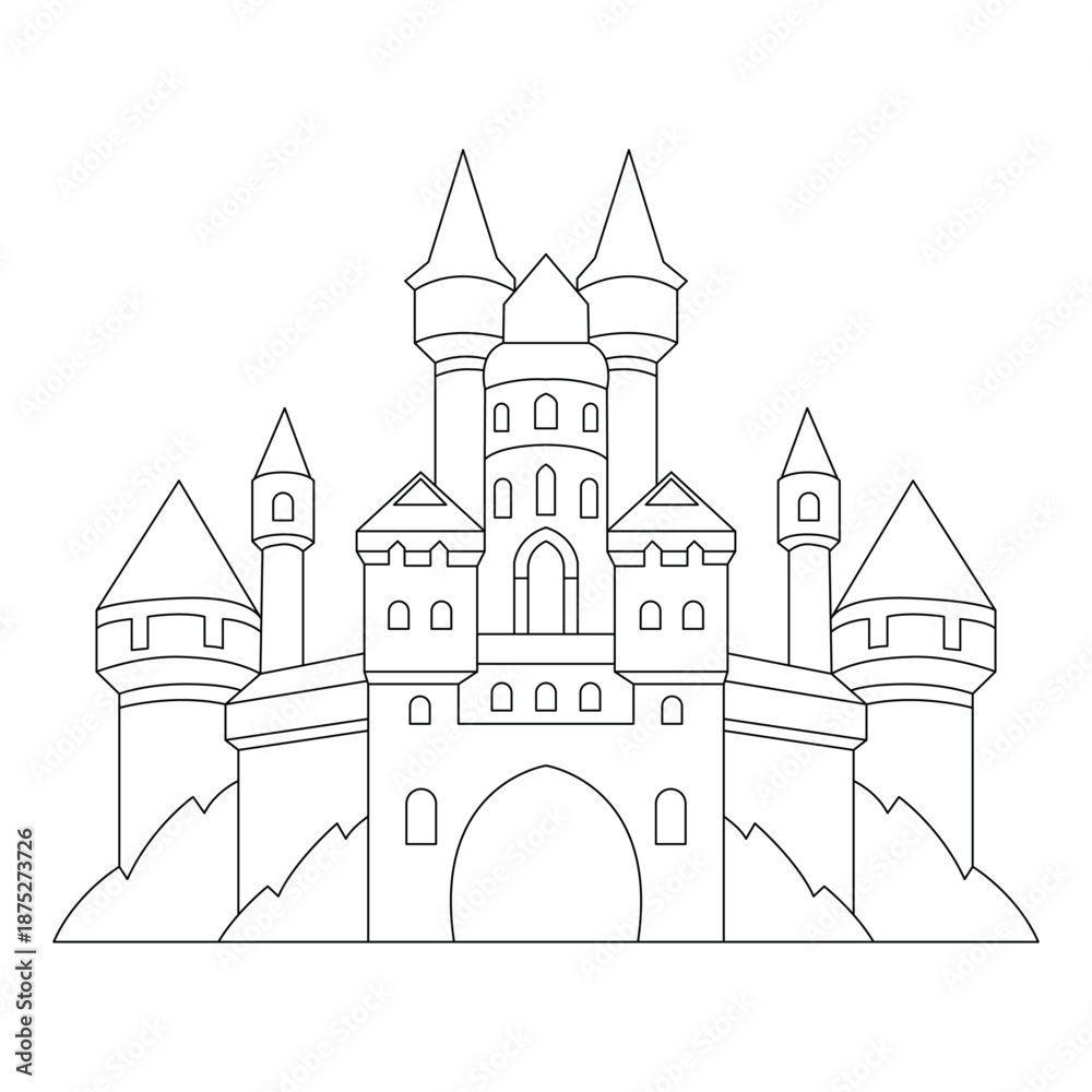 Obraz premium Castle Line Art