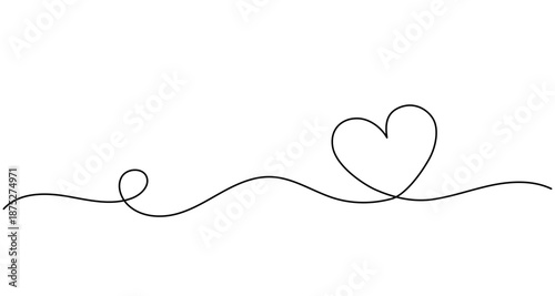 One Line Heart Doodle Illustration