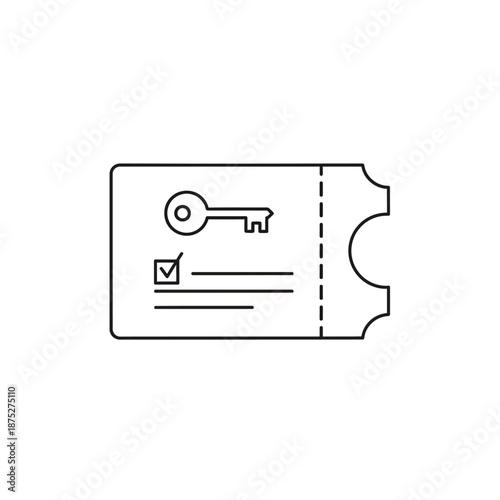 Secure Key and Ticket Illustration Representing Authentication Technologies