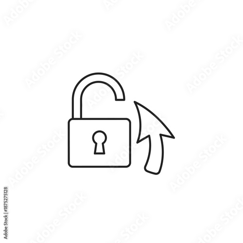 Secure Lock and Arrow Illustration Representing Data Protection and Cyber Security