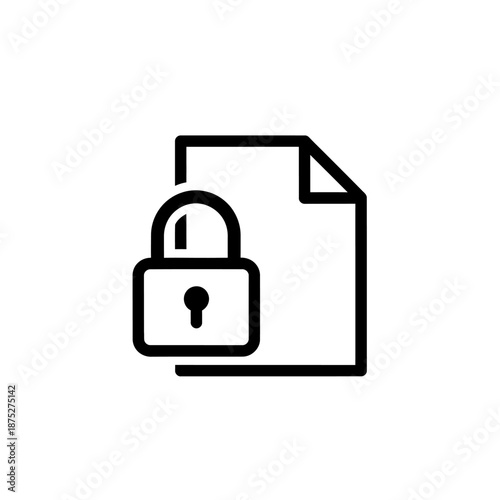 Secure Lock and Document Icon for Data Protection and Privacy