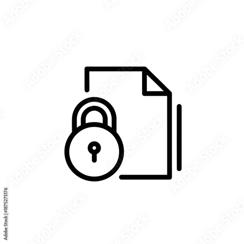 Secure Lock and Document Icon for Privacy and Data Protection Concept