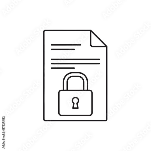 Secure Lock and Document Illustration for Privacy and Data Protection