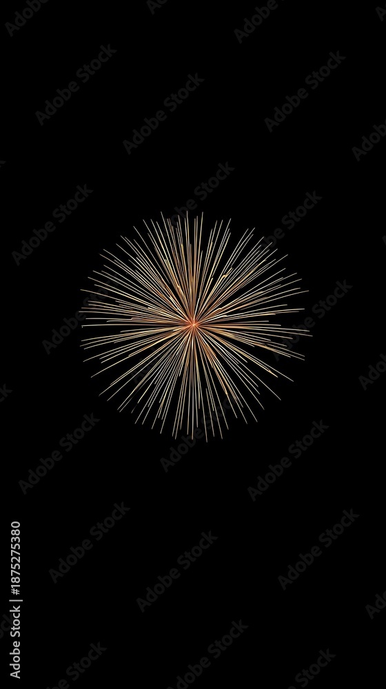 Fototapeta premium Clean chroma key fireworks sparkling star a stunning view of a vibrant and bright sparkler explosion against a black background. This image captures the essence of celebration and festivity, perfect