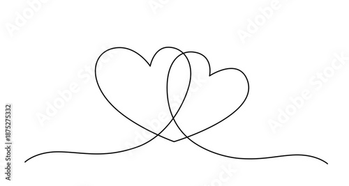 One Line Heart Doodle Illustration