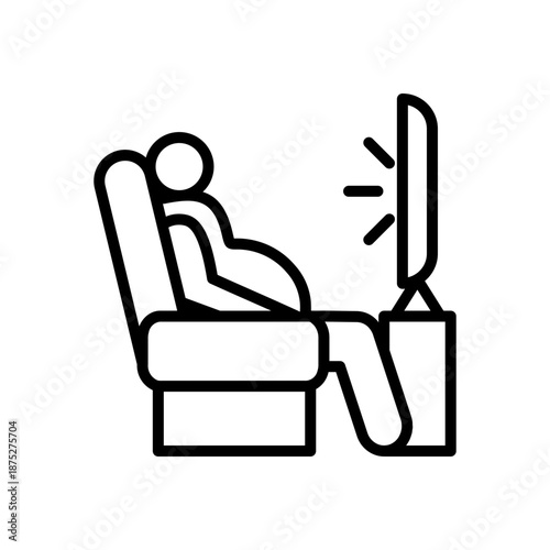 Sedentary Metabolic Syndrome Medical Line Icon