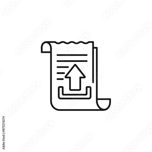 Simple Document Upload Icon for Digital File Sharing and Storage