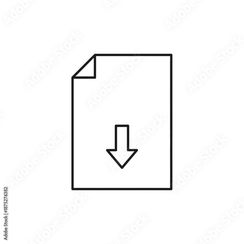 Simple Download Icon Illustration for Digital File Storage and Data Transfer