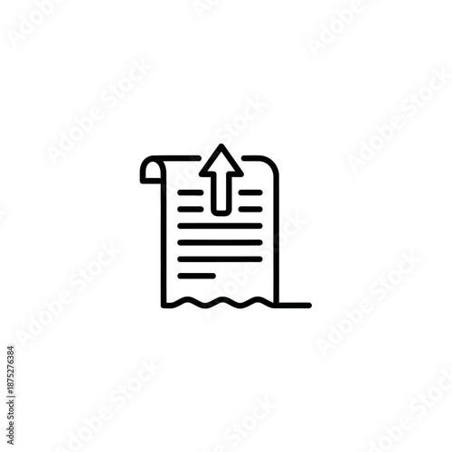 Simple Document Upload Icon for Digital File Management and Data Sharing