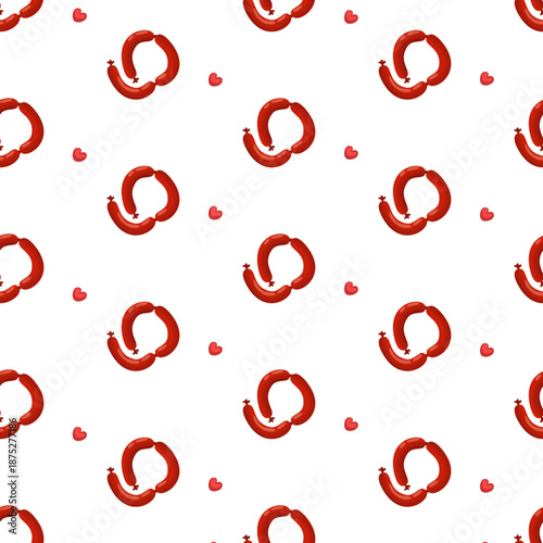 seamless pattern love shape butcher theme