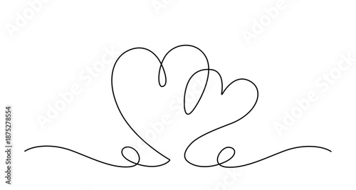 One Line Heart Doodle Illustration