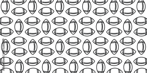 American football sports pattern background. rugby ball.