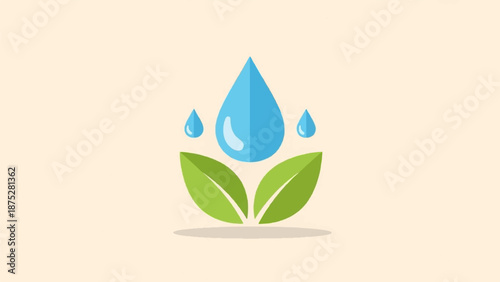 Water drops on green leaves, symbolizing life and growth